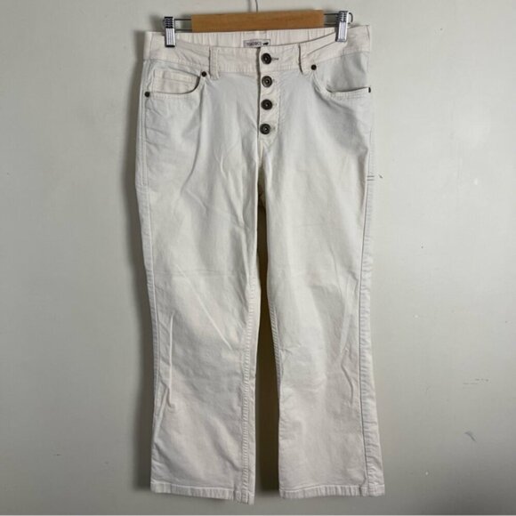 Toad&Co Earthworks Kick Flare Pant Women's Size 10 ivory cream organic cotton - Picture 3 of 13